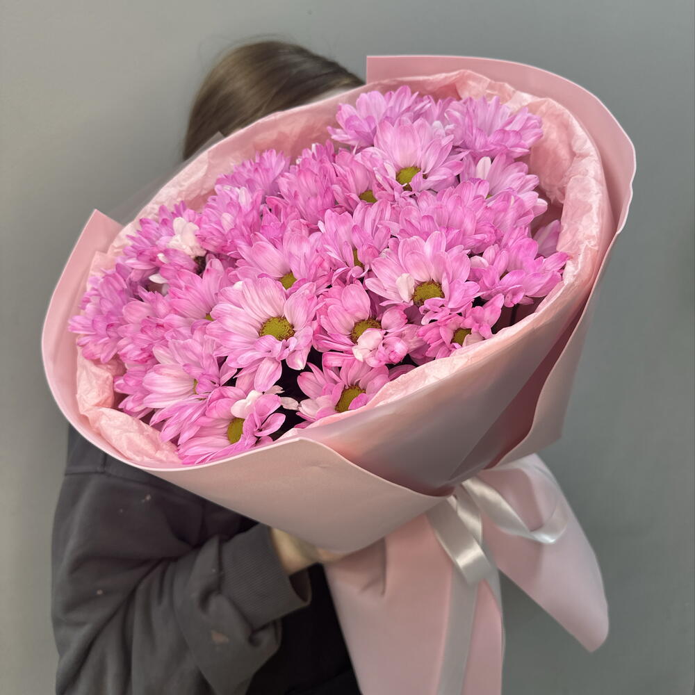 Розовые ромашки