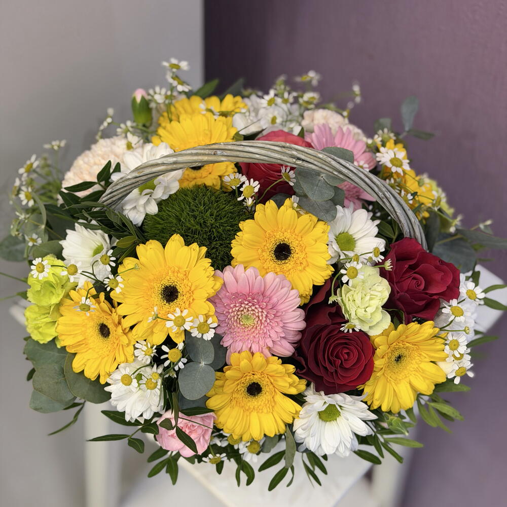 Корзинка с герберами💖💛