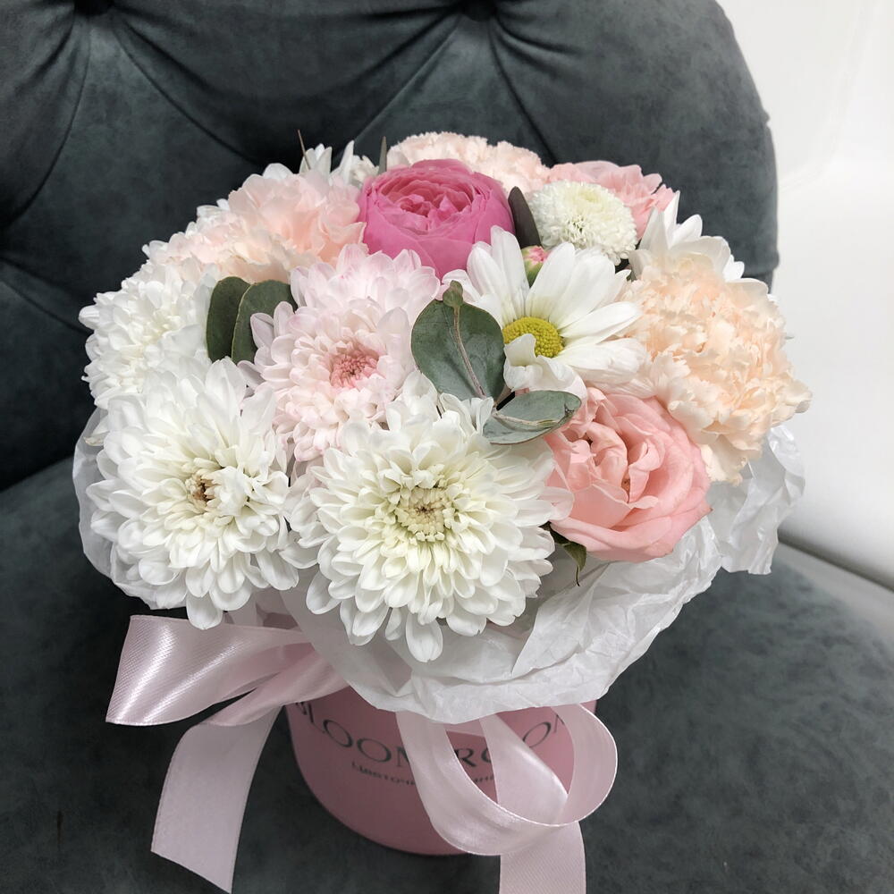 🤍Комплимент цветы в коробочке Bloom Room