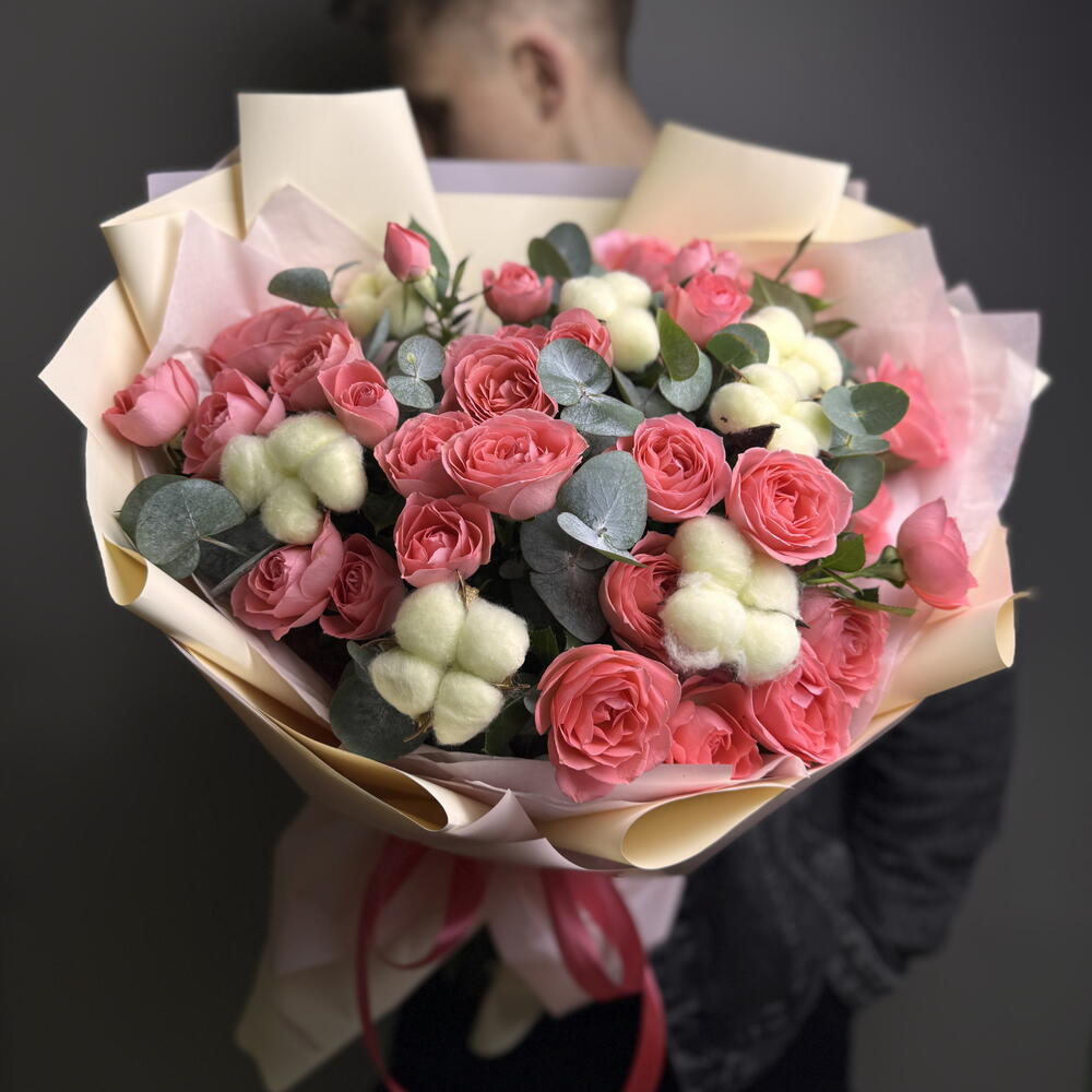 🌸 Букет🐻 «Пудровый рассвет» — нежность в каждой детали! 💖☁️🌿