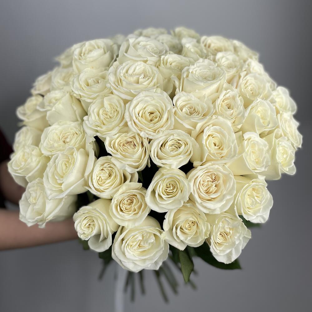🌹 Букет от Flowersgift из 51 белой розы ▪️ 12