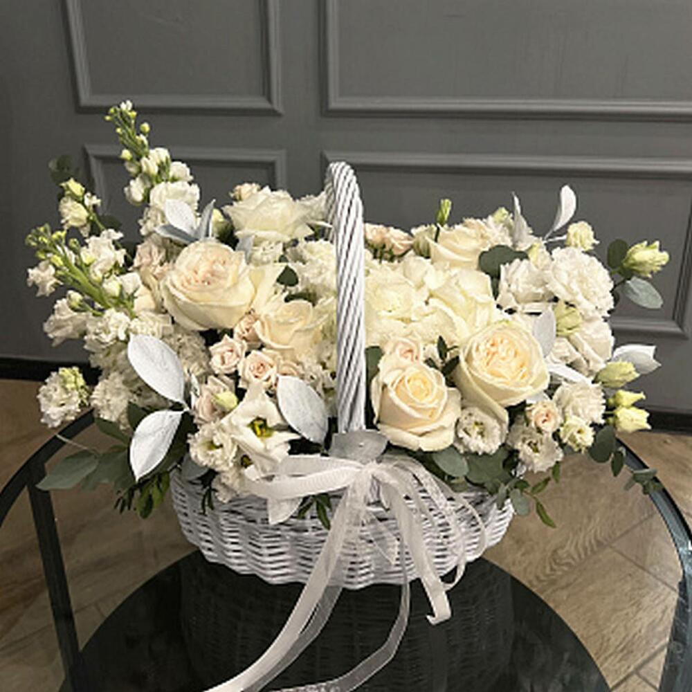 Цветочная корзина White