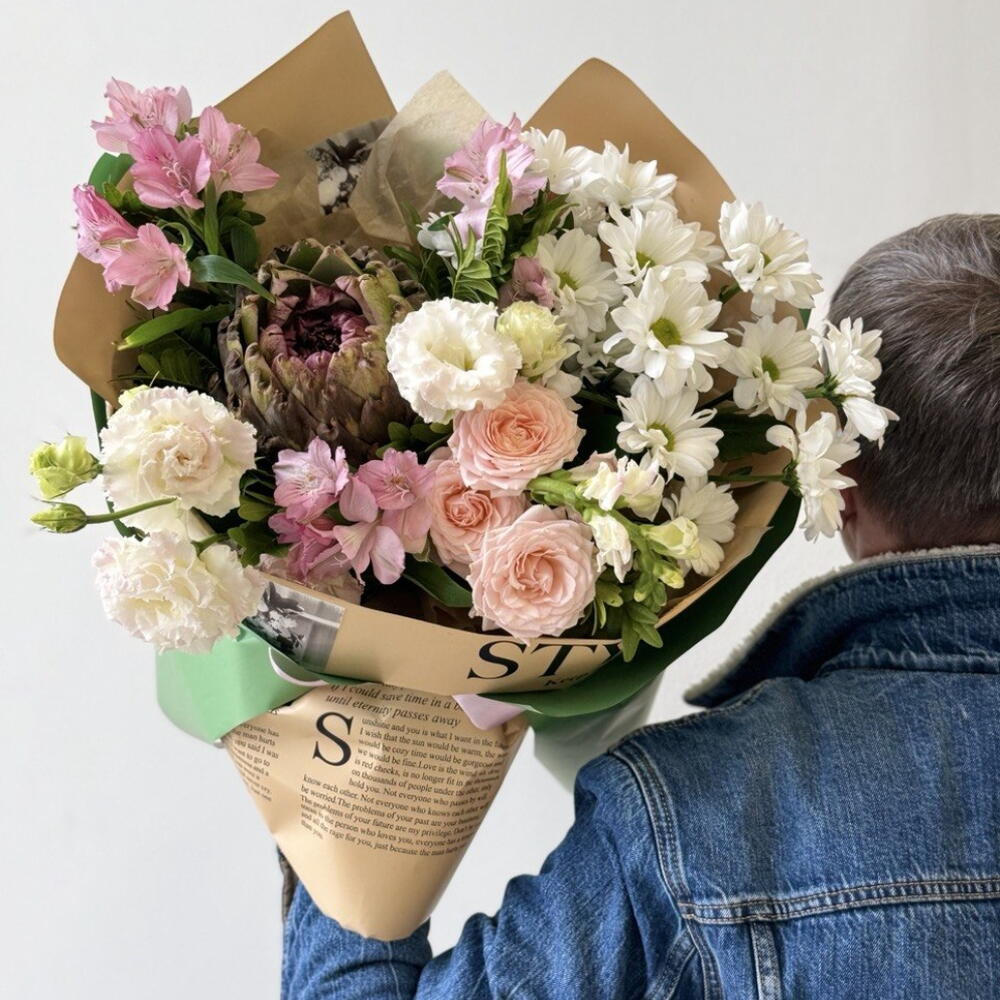 АВТОРСКИЙ букет "PREMIUM BLOOM" / ромашки / эустома / альстромерия / премиум букет / оригинальный подарок подруге
