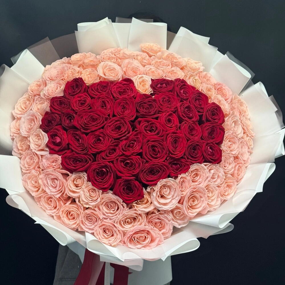 Роза СЕРДЦЕ 101 букет