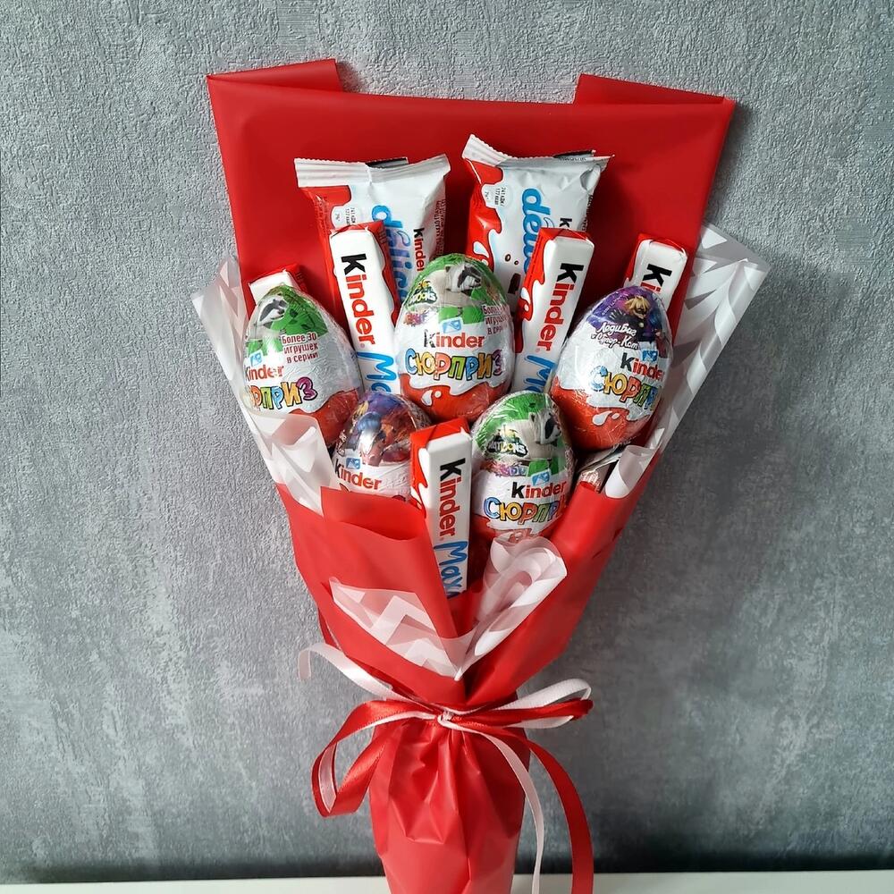 Kinder mini, Цветы и подарки в Ростове-на-Дону, купить по цене 1900 RUB,  Букеты из конфет в Фуд Букет_161 с доставкой | Flowwow