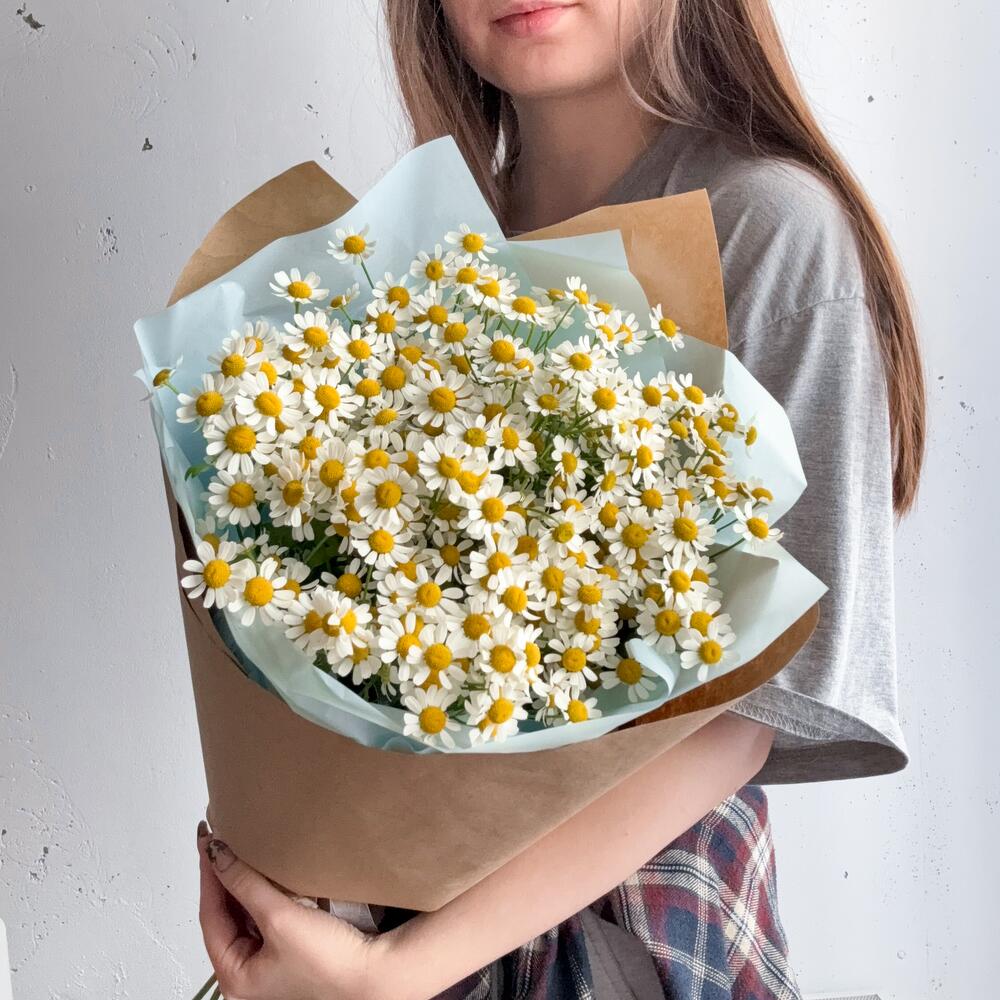 Милые ромашки в крафте