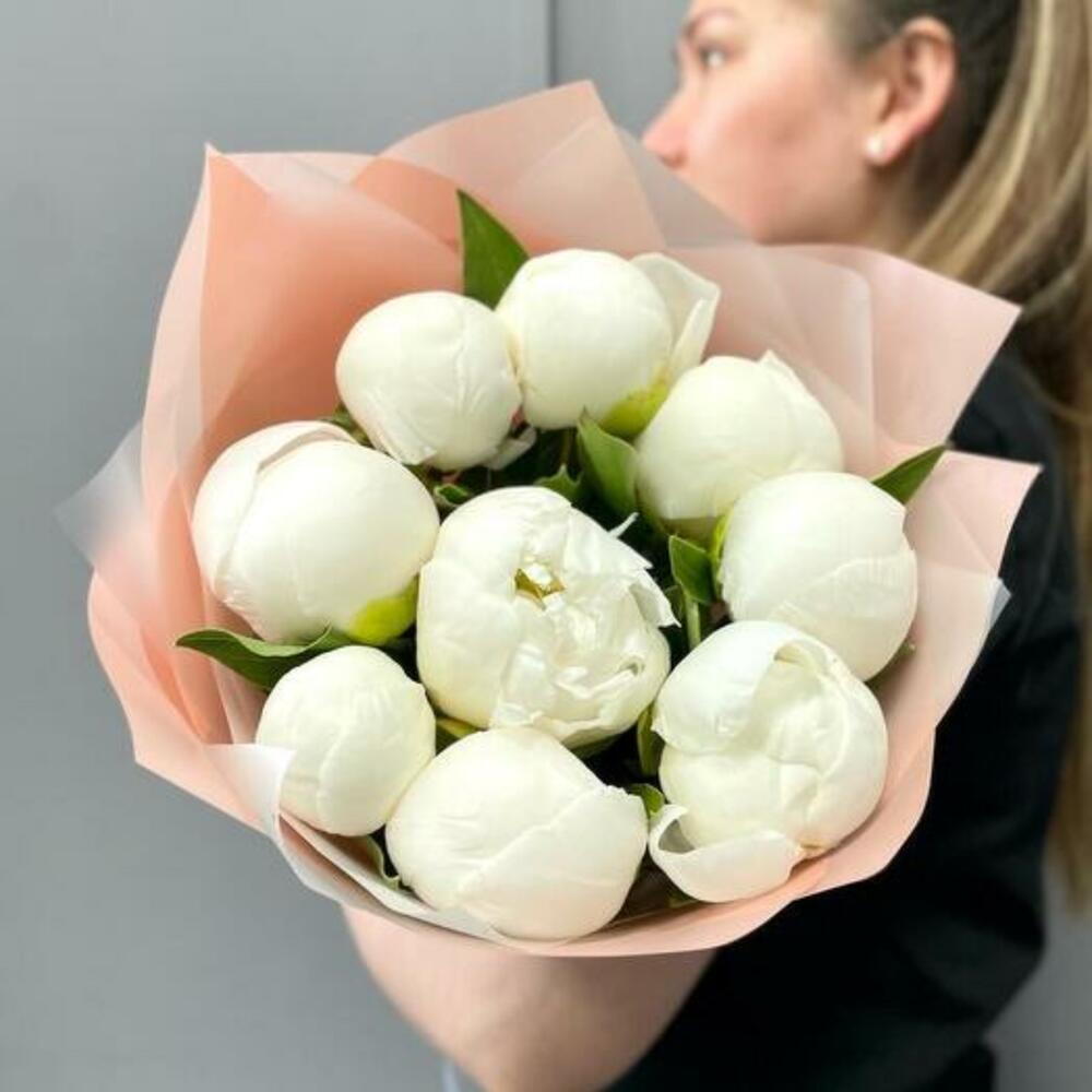 9 шт Белые Пионы (0006) peony