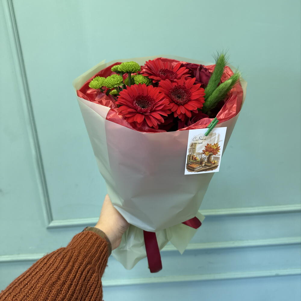 Букет с мини герберами