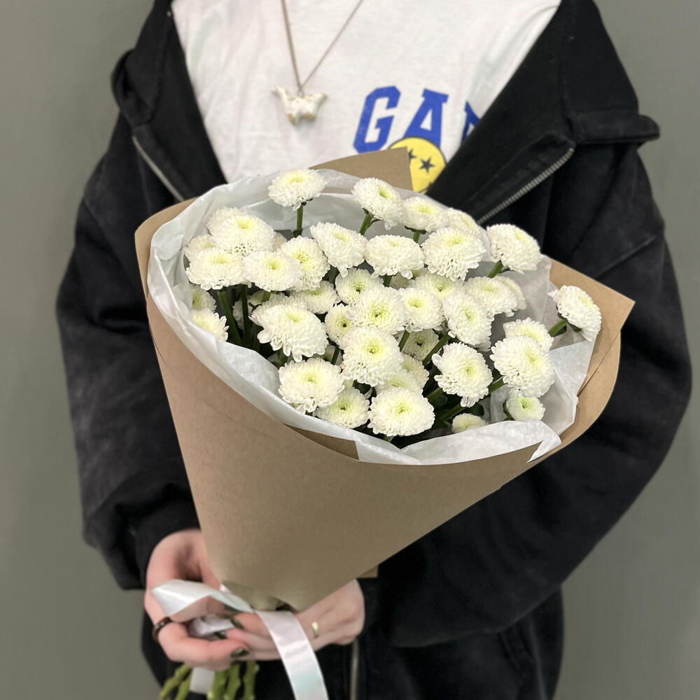 Букет-комплимент из стойких сантини в крафте
