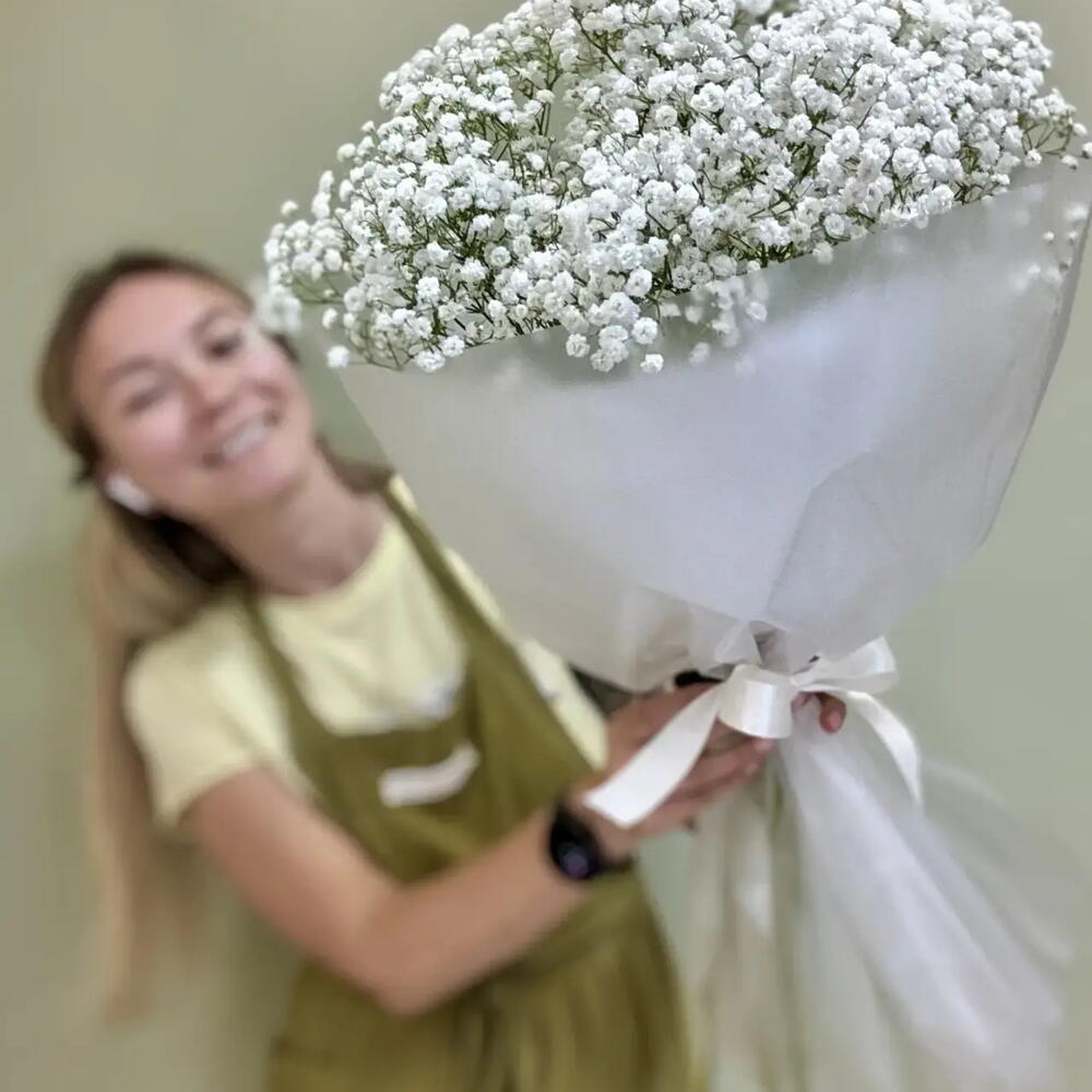 Букет из 9 шт. Белой гипсофилы 60 см
