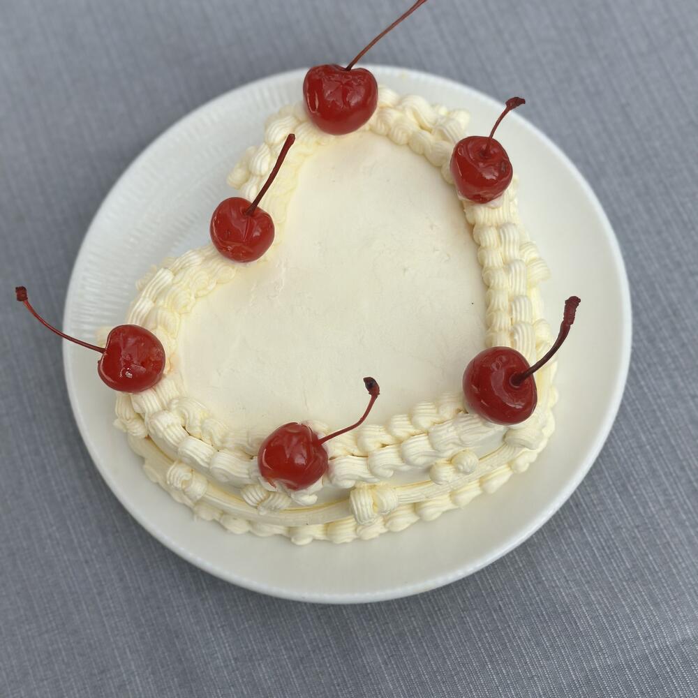 Honey cake with cherries