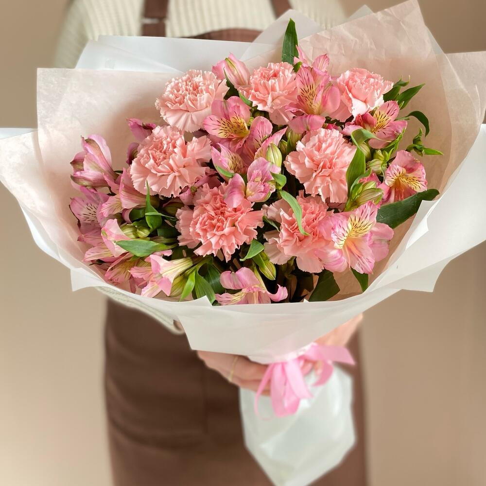Букет самых стойких цветов🌸💗🌿(альстромерия, диантус сортовой)
