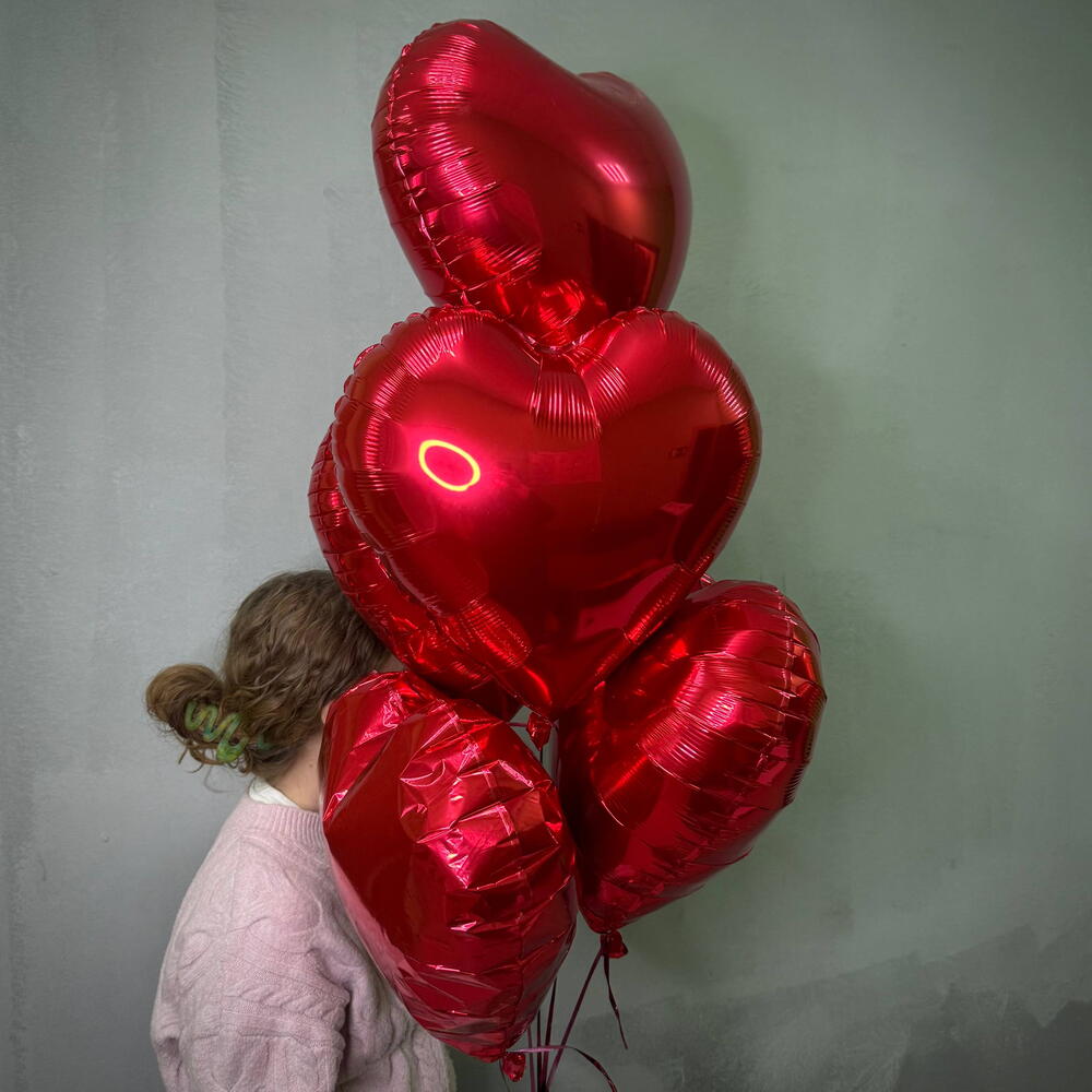 Сердца набор 5шт шары