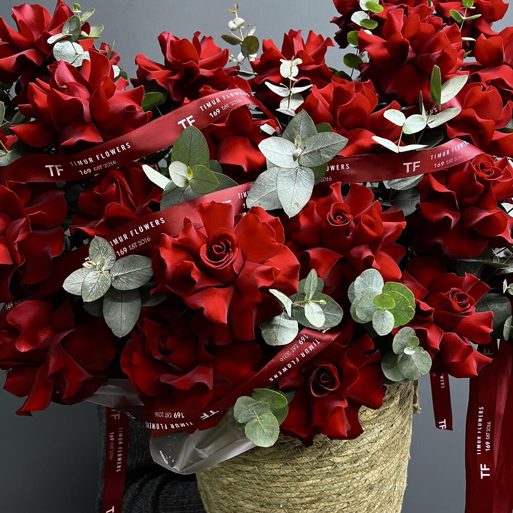 Basket of red roses