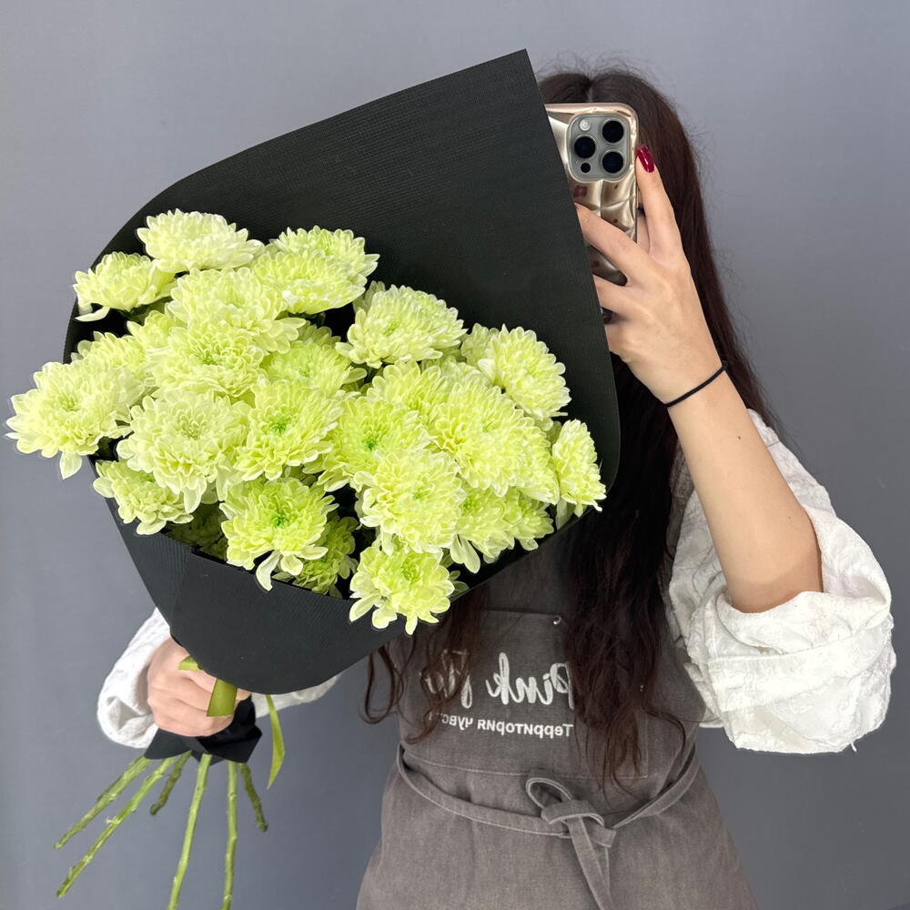 Монобукет💚 Фисташковая Хризантема Алтай 7 шт