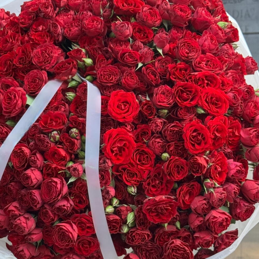 Red bush rose bouquet