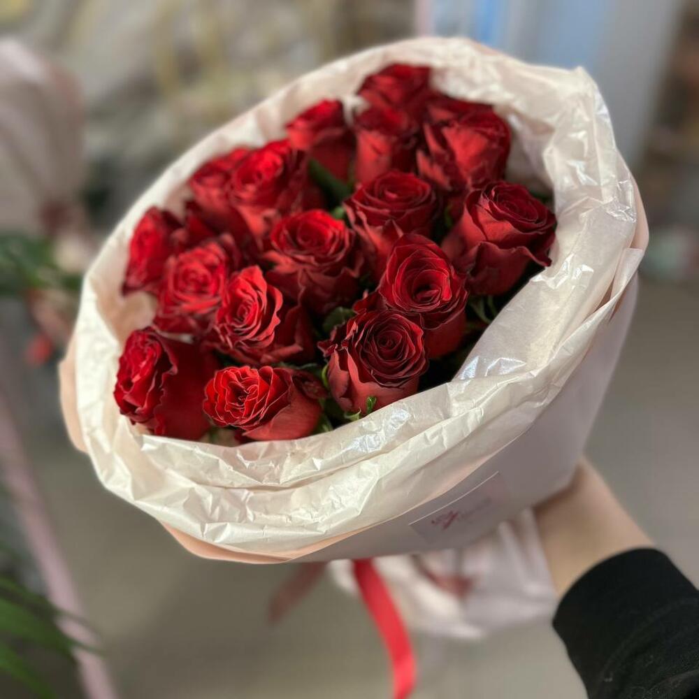 Букет моно розы Родос 17 штук