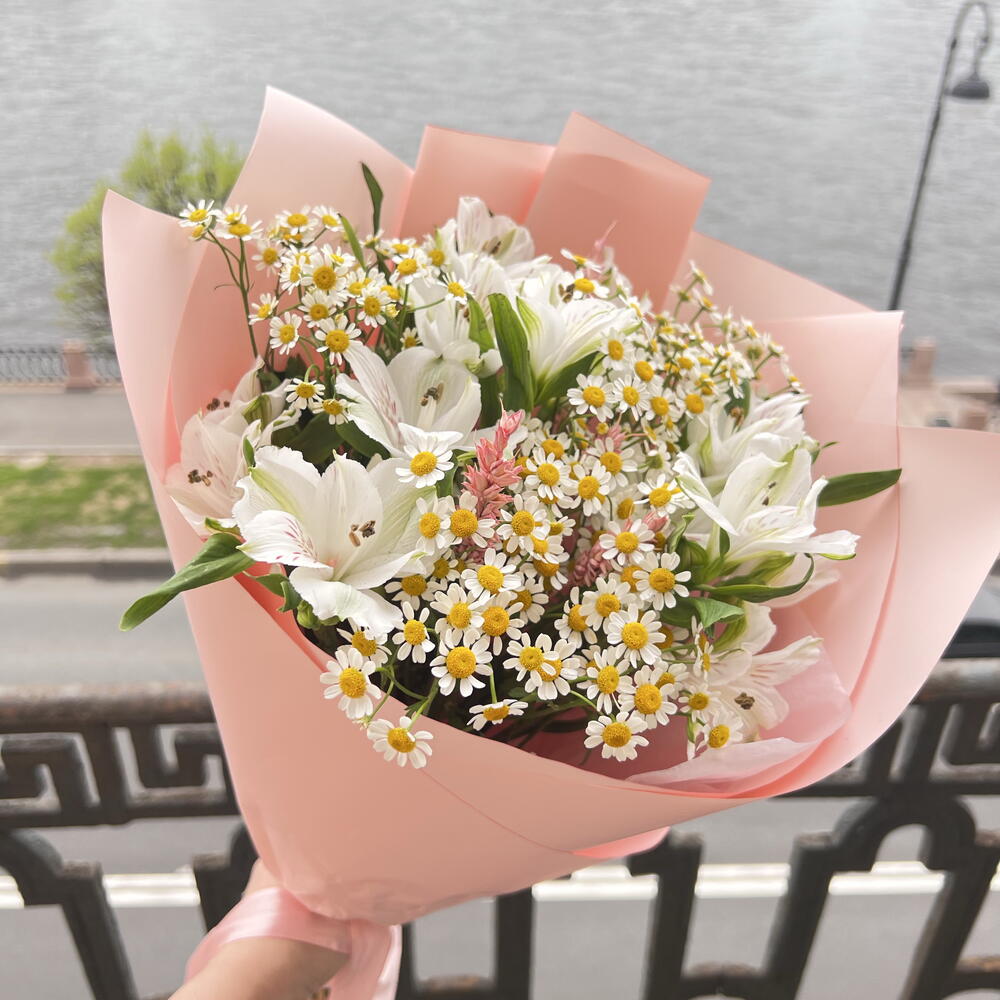 Ромашки🌱альстромерии и пшеница
