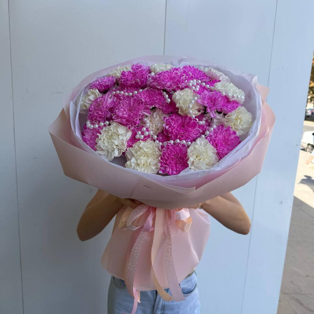 Букет цветов Хризантем и Диантусов 💐