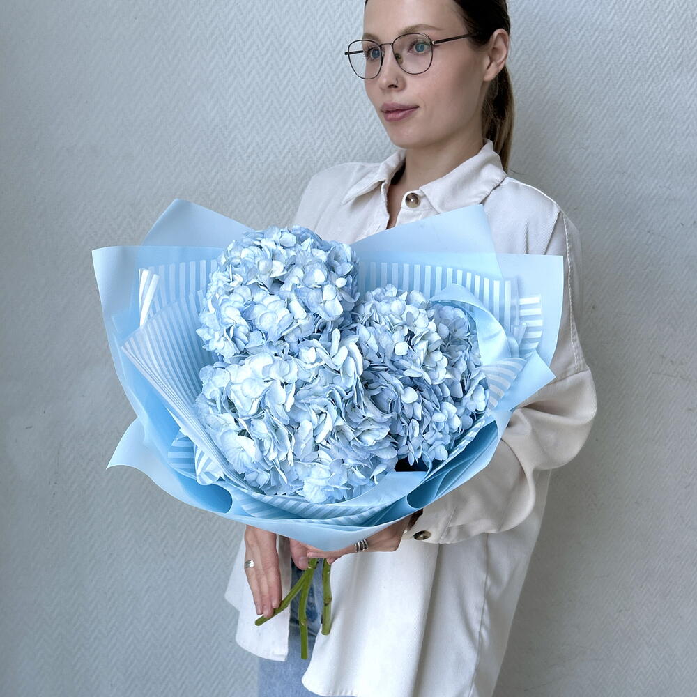 Букет голубых гортензий, 3шт, голубой 💙 , арт 11 Flower Perfect