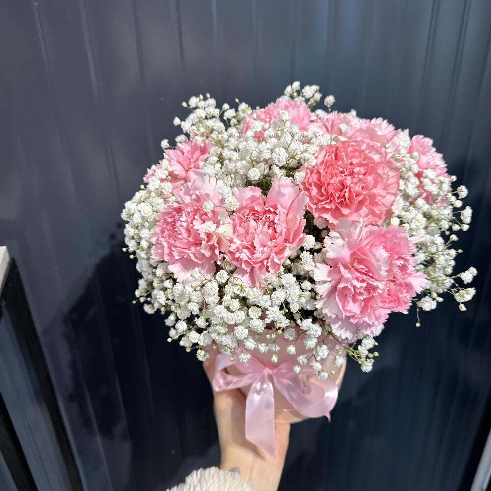 Коробочка 💖 облако гипсофилы и диантусов