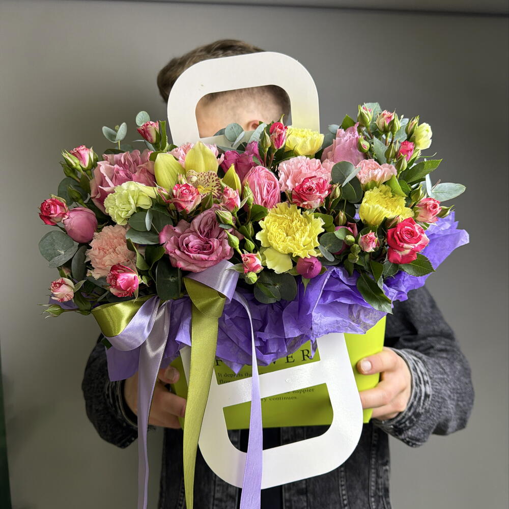 Композиция 🌾 «Розовый фреш» 🌺🍃💚