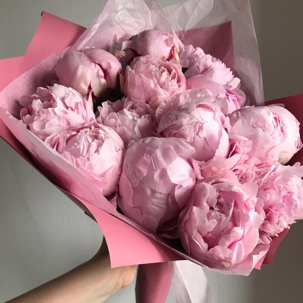 Букет из 15 пионов «Pink 15»