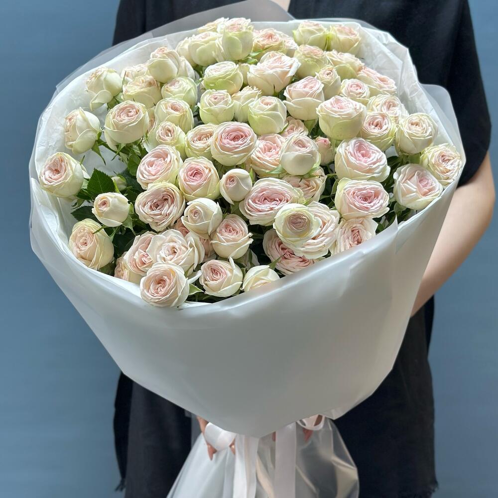 Букет из кустовых пионовидных роз Premium, 15 шт (м085)