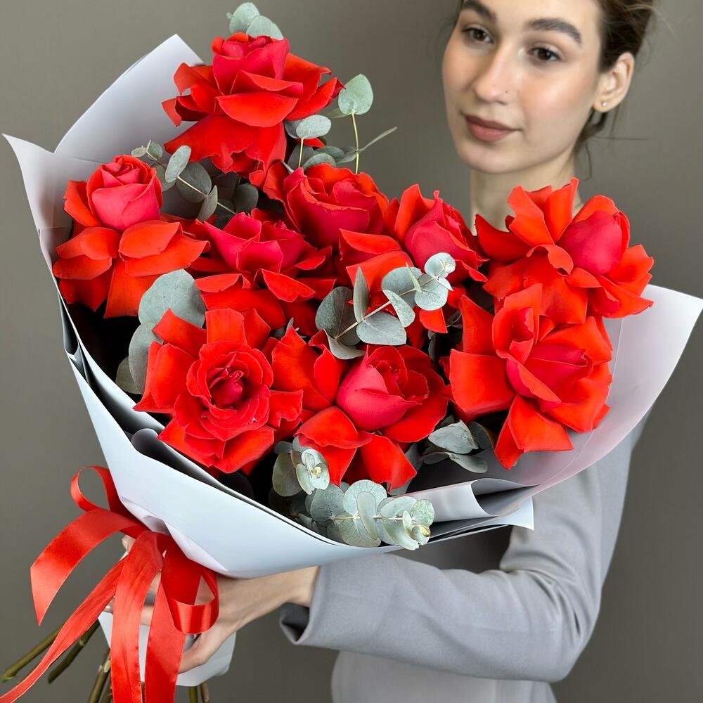 Букет французских роз, 9шт. (М012)