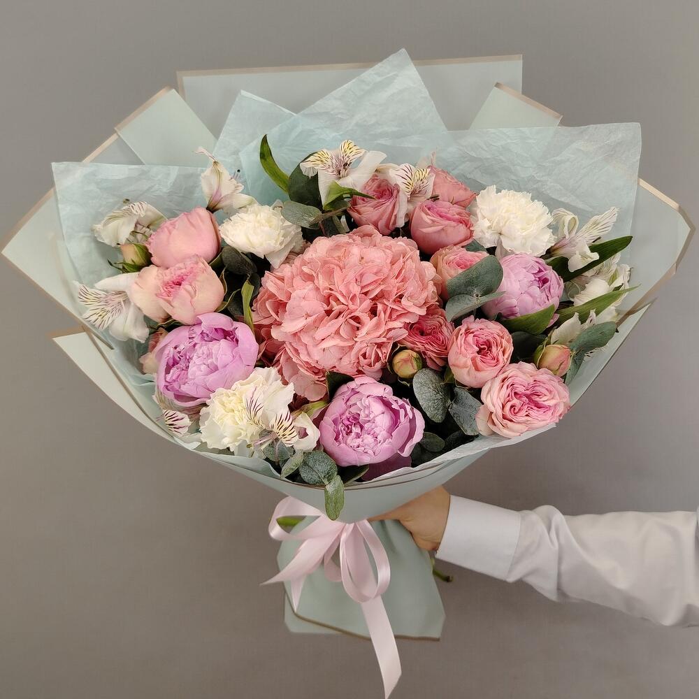 Ты мое счастье 💝 Пион, гортензия, альстромерия, роза кустовая