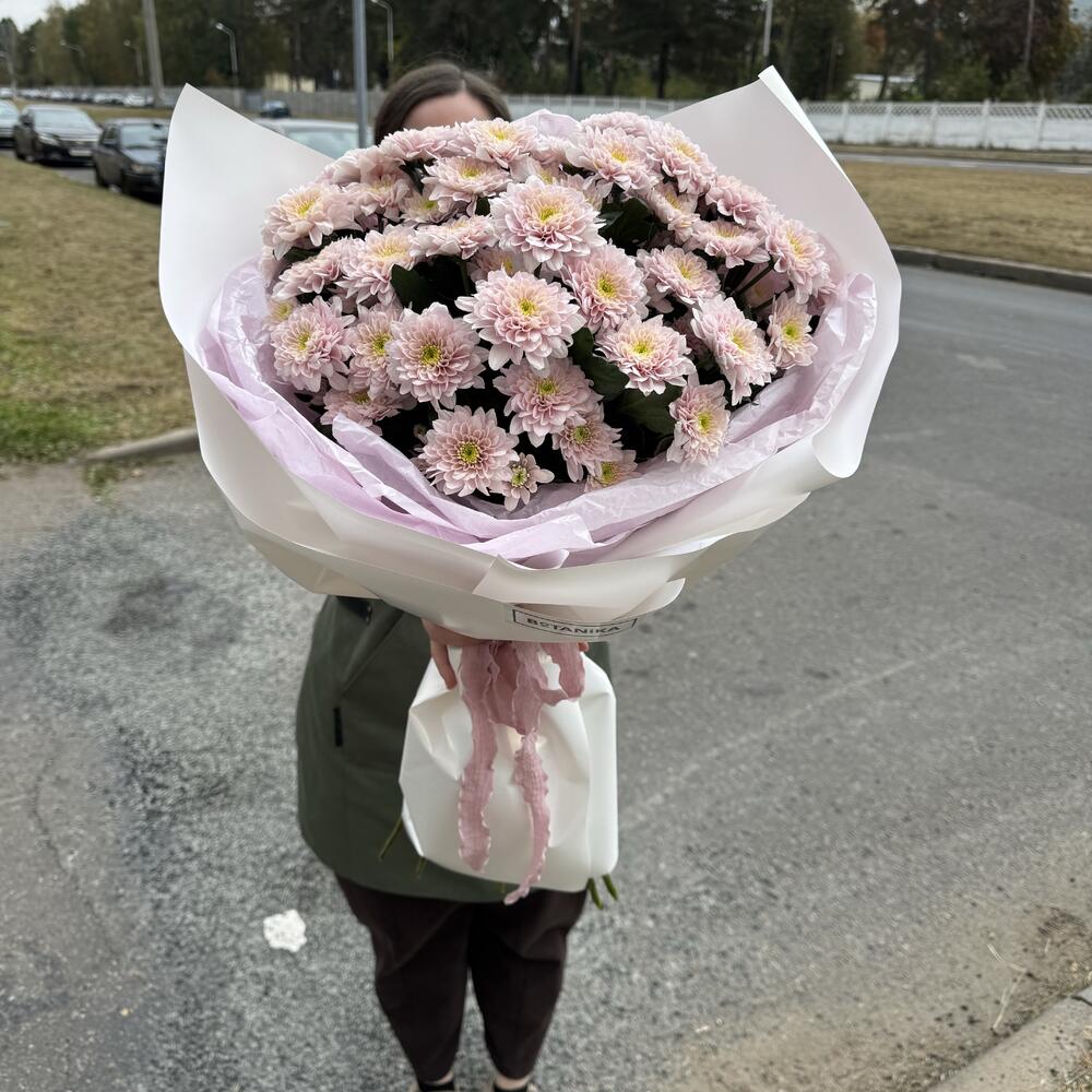 Букет из 7 веток розовой хризантемы