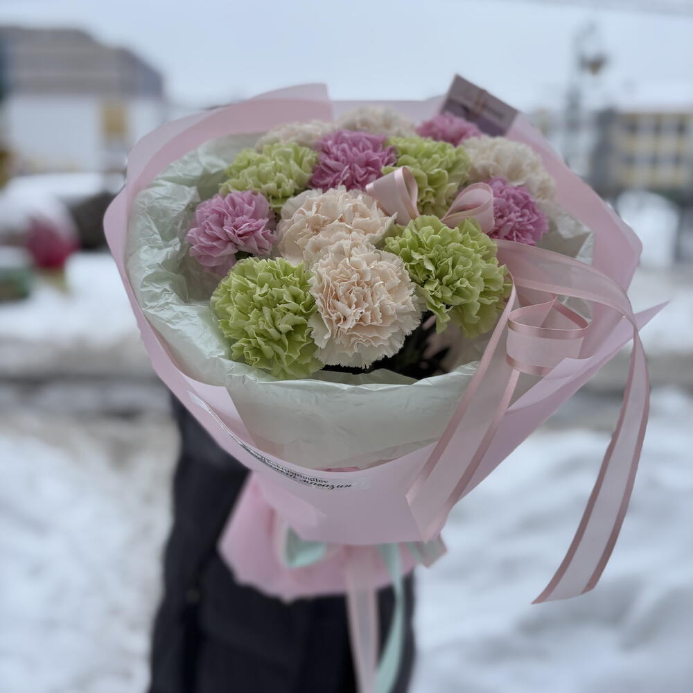 Букет Милашка из цветных диантусов