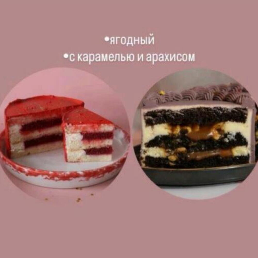 Бенто торт для девушки с сердечками ягодный шоколадный
