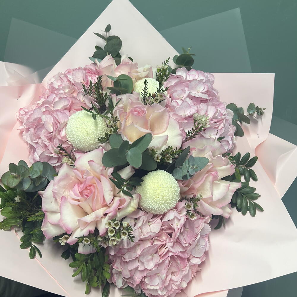 Airy hydrangea and lacy rose