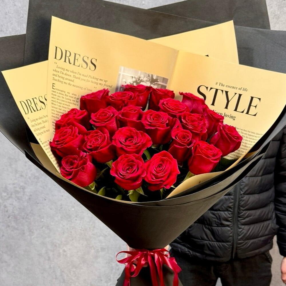 Букет - гигант из красных роз🌹
