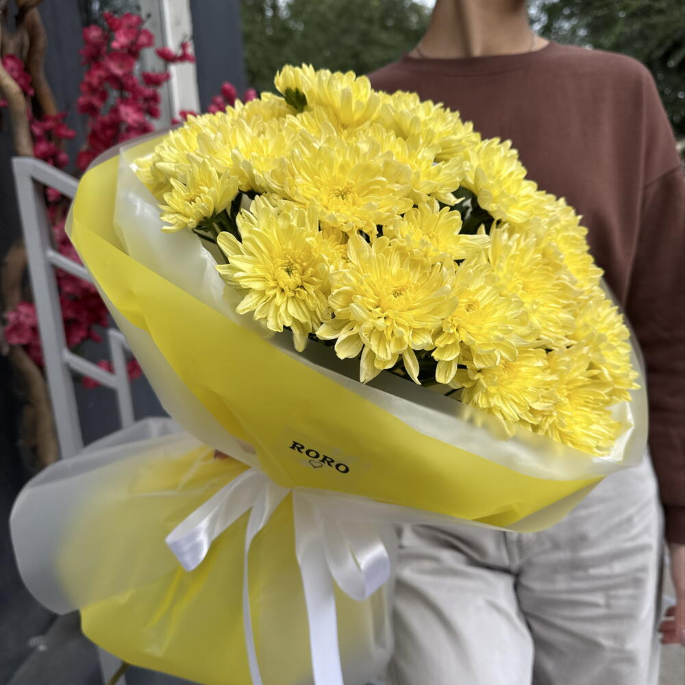 Букет из желтых хризантем 💐💛