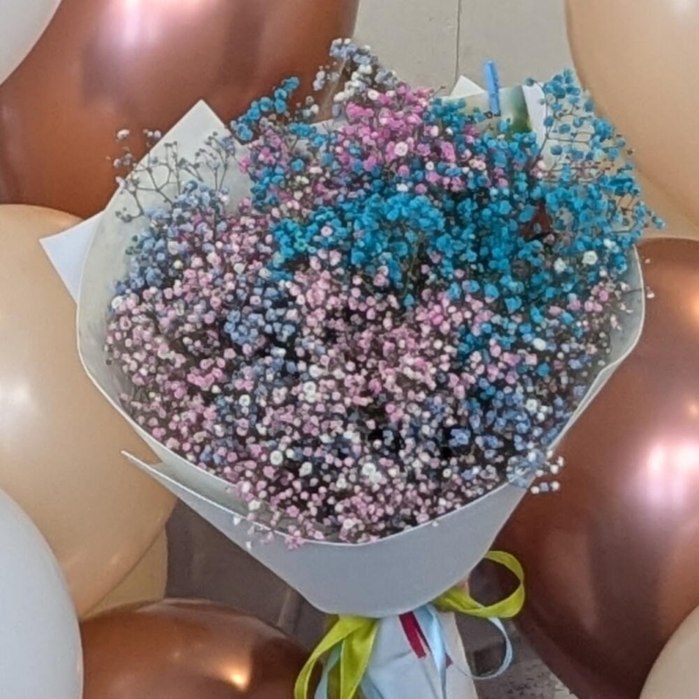Букет розовые гипсофилы "17