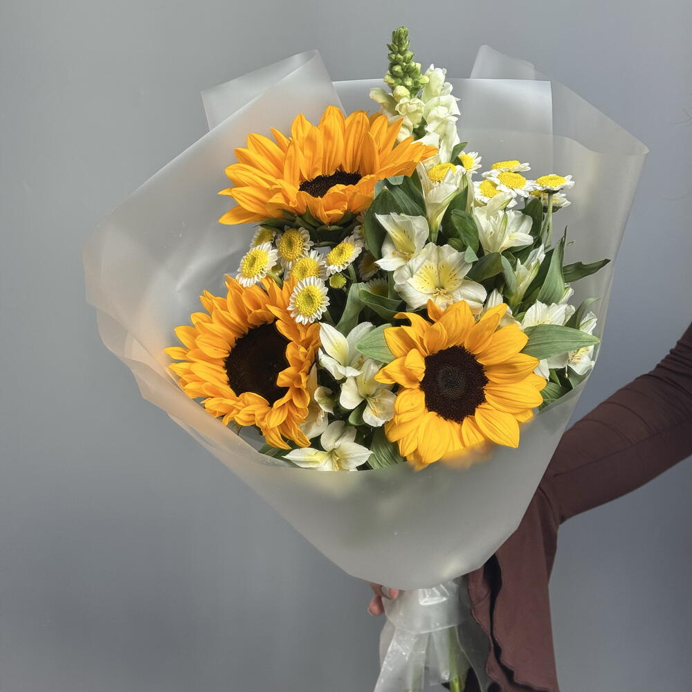 Букет с подсолнухами 🌻