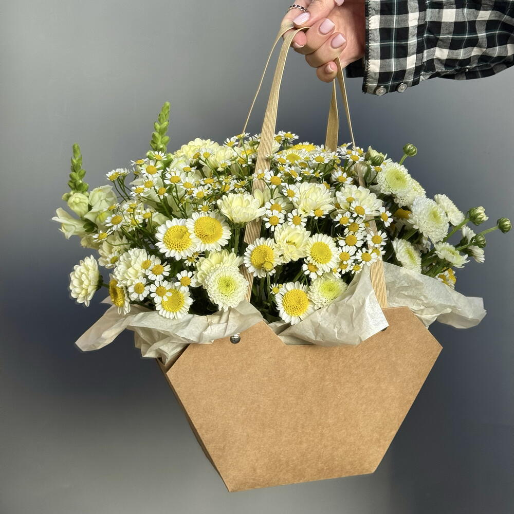 Сумка-композиция с ромашками 🌼