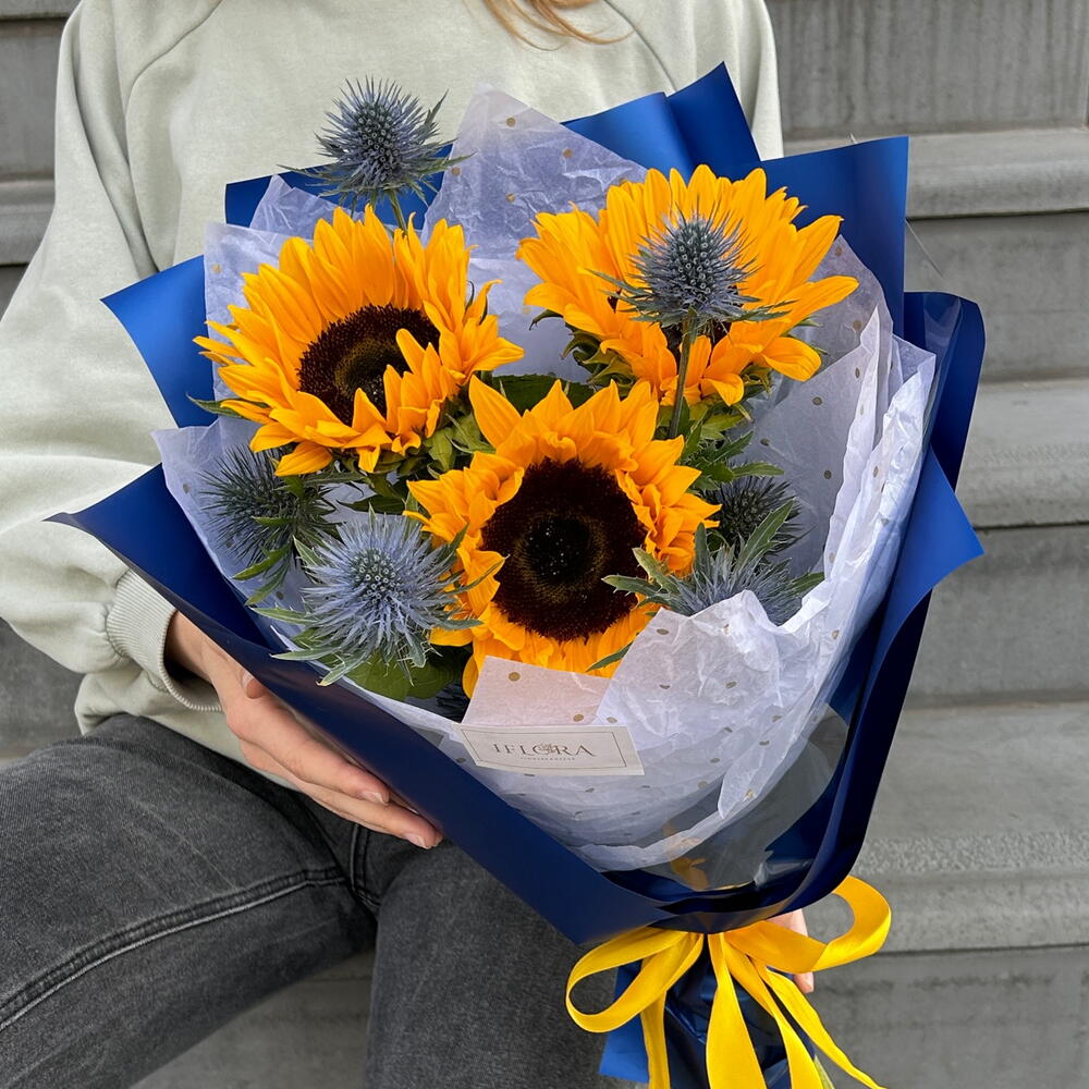 Girasoles y Eringium