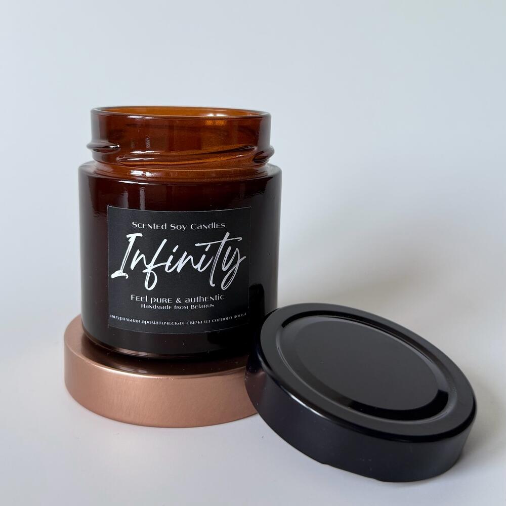 Soy candle "Tangerine pie" with a wooden wick, 125 ml