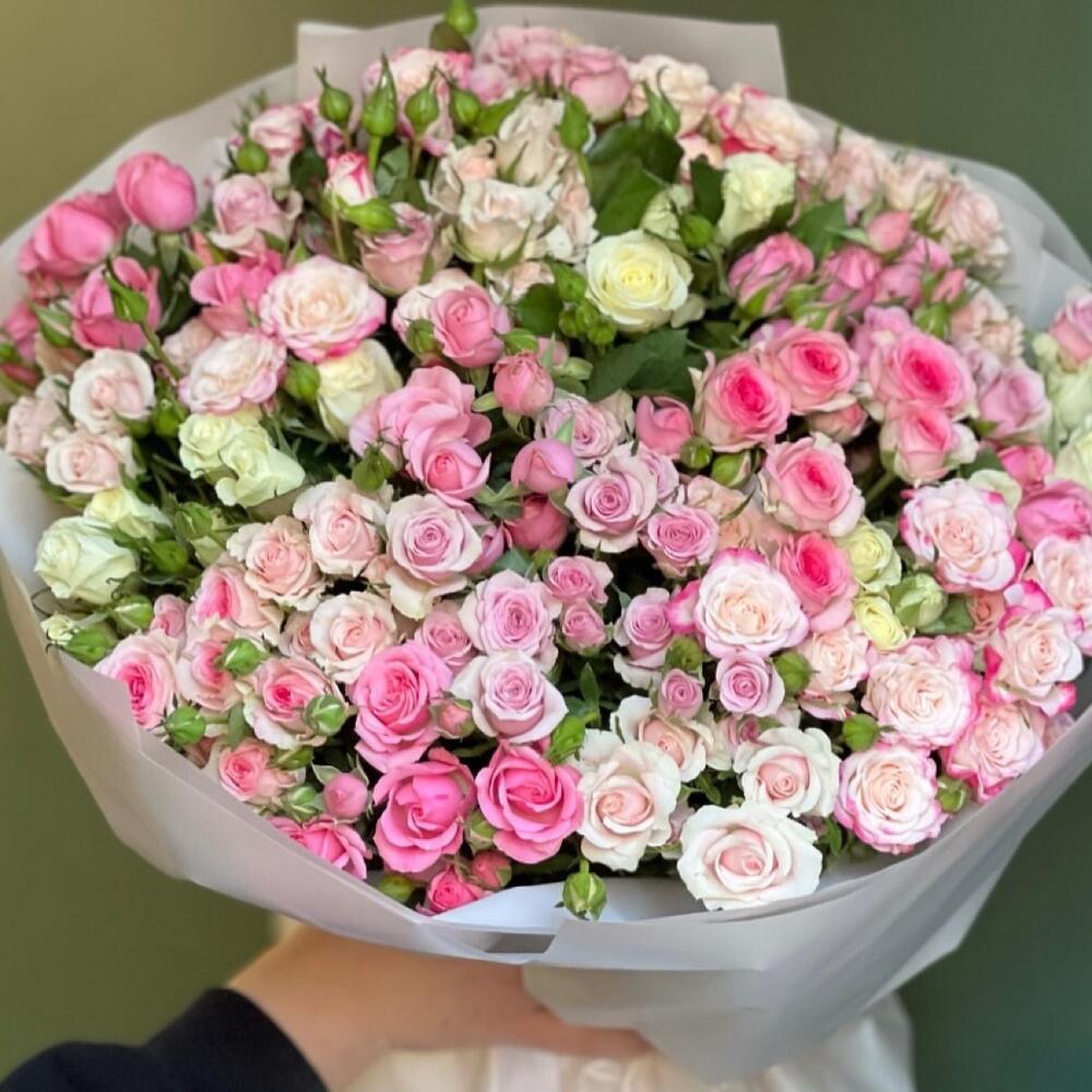 51 ветка кустовой розы микс
