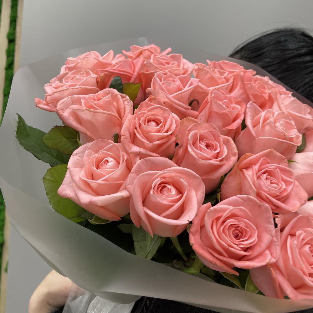 «Нежность в розовом» 🌸 моно букет 25 роз