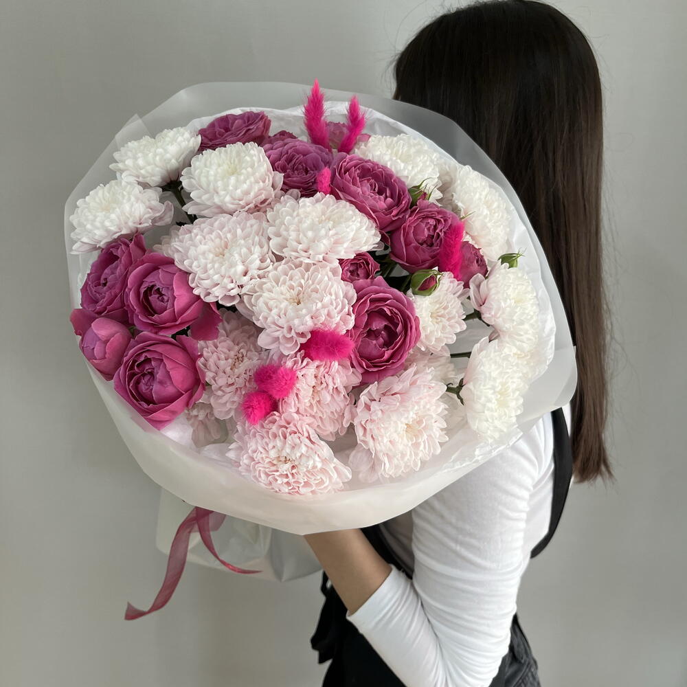 Манящий💗 стойкая хризантема Алтай,пионовидная кустовая Роза Мисти баблс🫶🏻