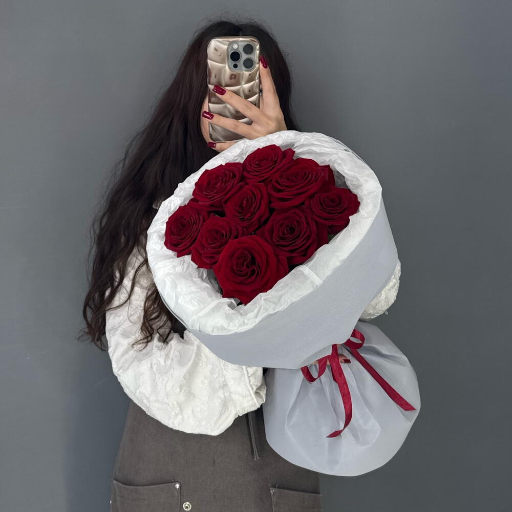 Монобукет❣️из красной розы Ред Наоми