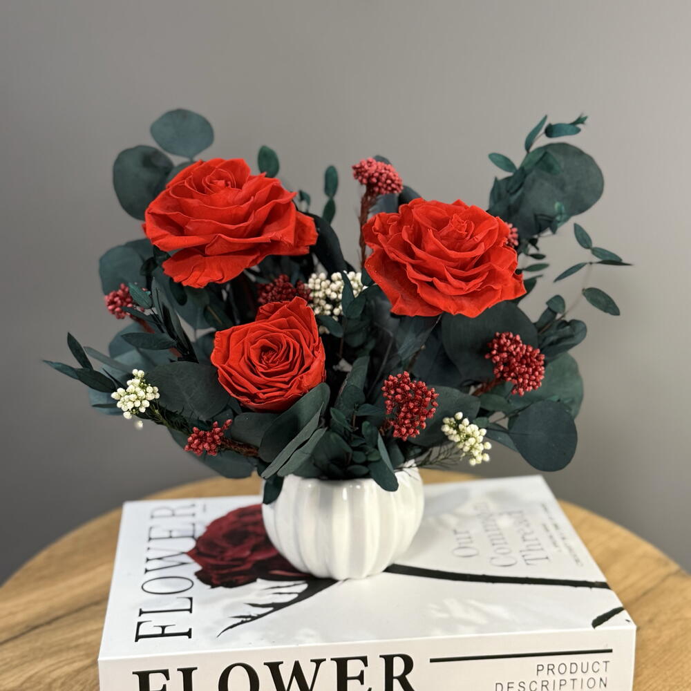 Красные стабилизированные розы 🌹