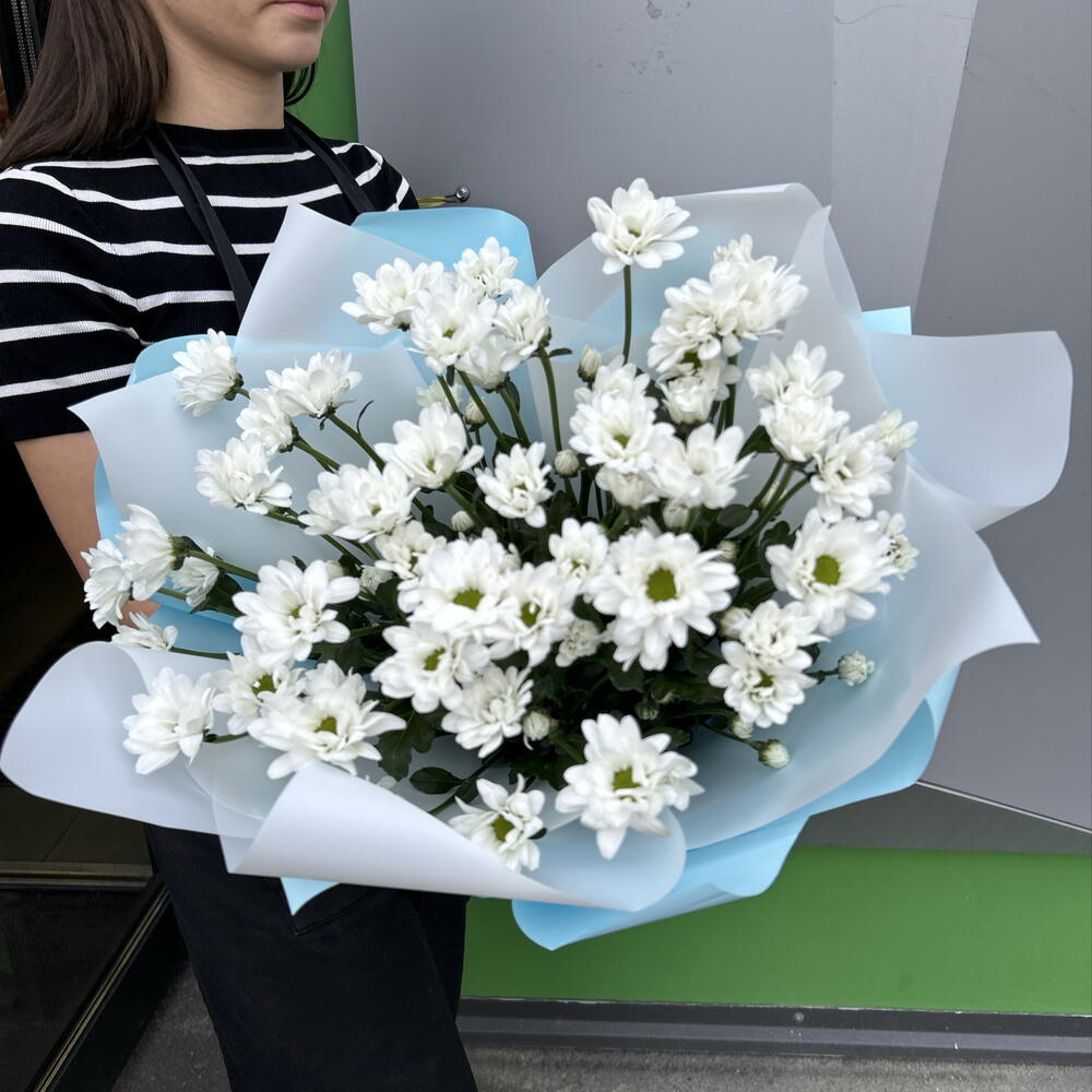 Монобукет из кустовых хризантем