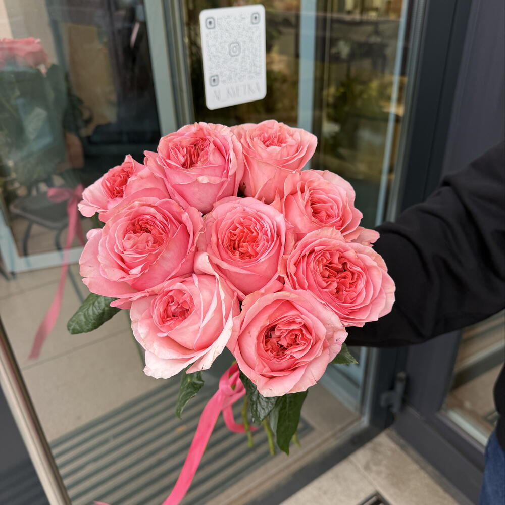 Букет из 9 пионовидных роз Pink Expression