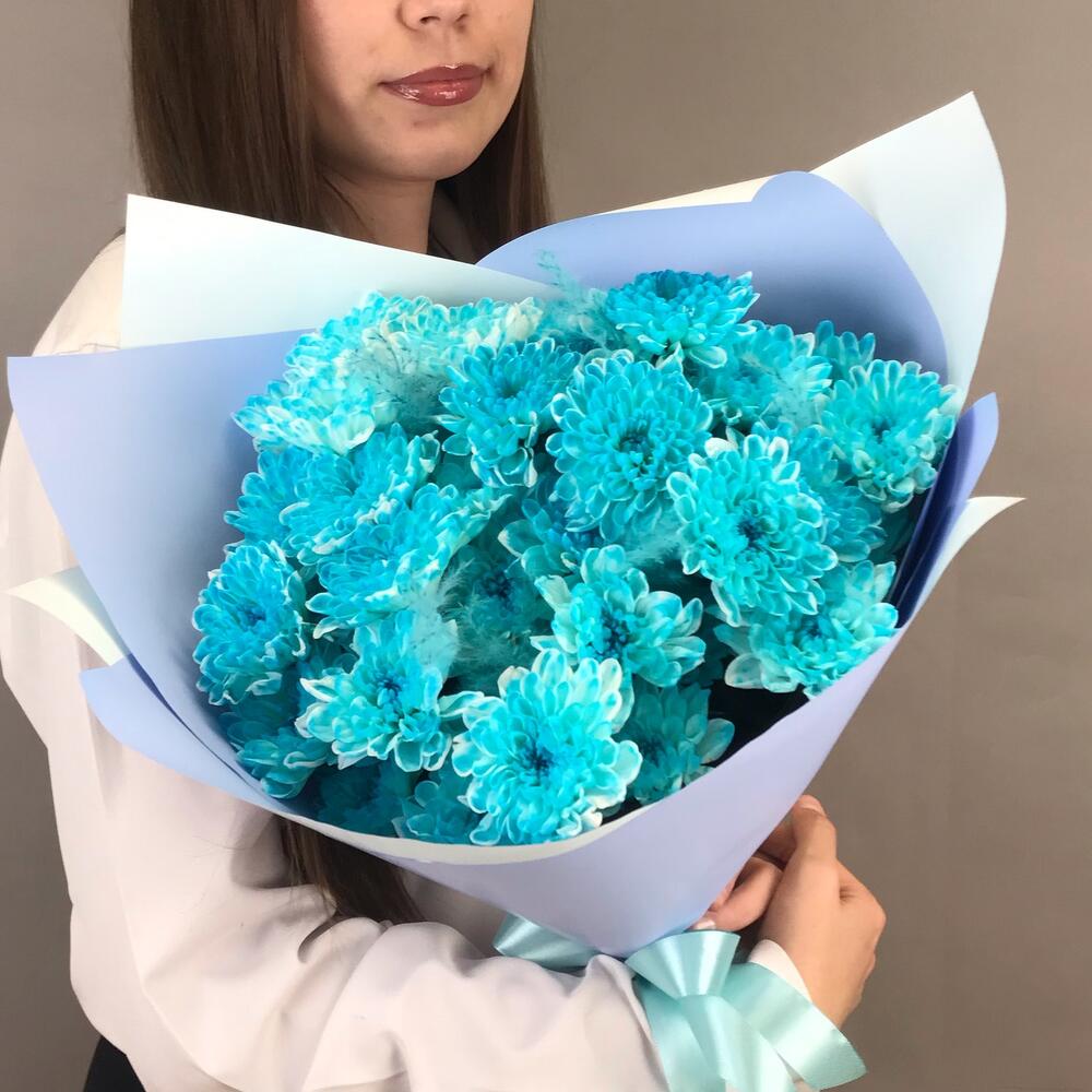 Букет из голубых хризантем💙