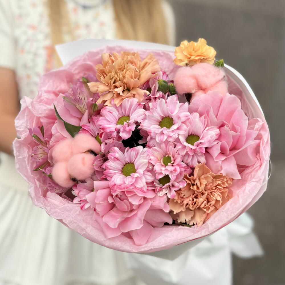 Букет 💐 к 1 сентября 🍁 Альстромерии🌸 Хлопок💙